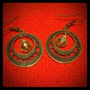Vintage style earrings with beaded center